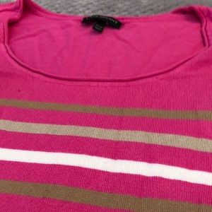 Pink tan and white sweater